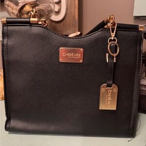 Bebe Elegant Black and Gold Shoulder Bag
